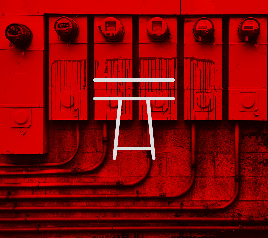 Electrical meters representing the grid.